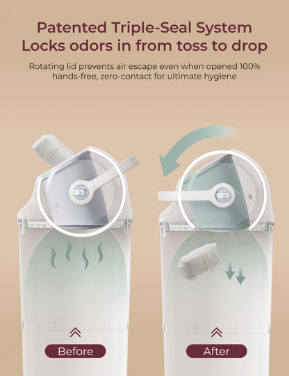 MOMCOZY Diaper Pail with Triple-Seal Odor Control & Large Capacity