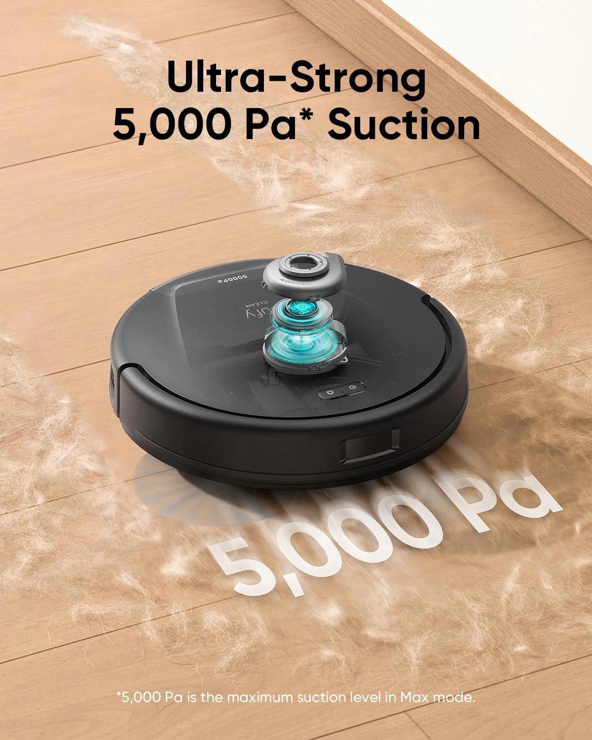 Robot Vacuum, Ultra Strong 5,000 Pa Suction, iPath Laser Navigation, for Deep Floor Cleaning, Ideal for Hair, Hard Floors