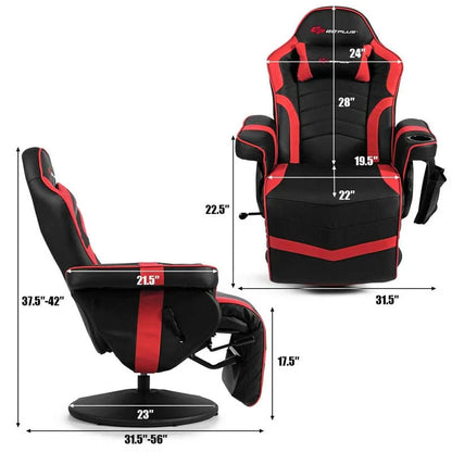 Pu Leather Massage Gaming Chair Ergonomic High Back Racing Style Gaming Recliner With Adjustable Backrest Amp Footrest Cup Holder Side Pouch - Comfortable And Ergonomic Design