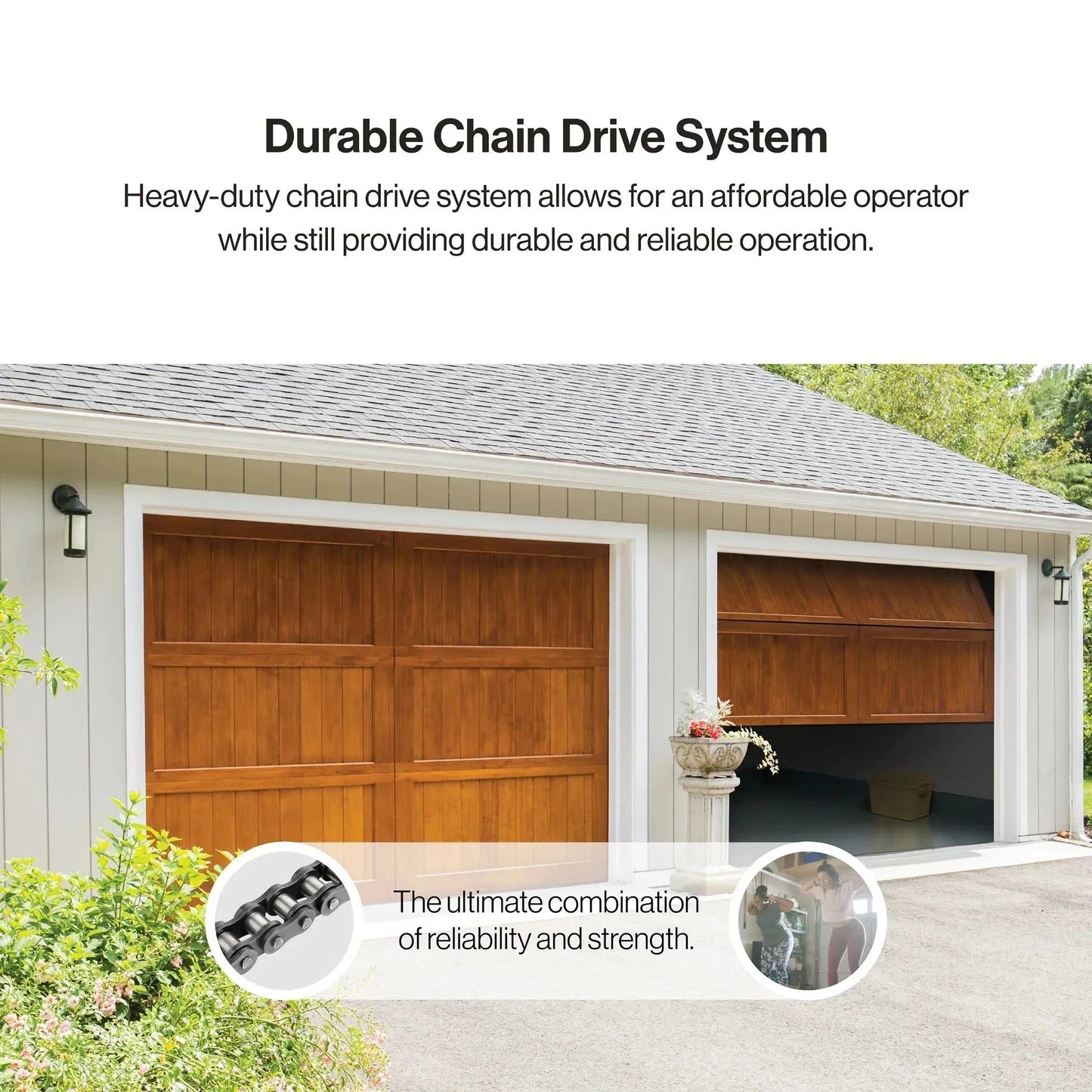Chain Drive 750 3/4 HPc Garage Door Opener w/Battery Backup - Heavy Duty.