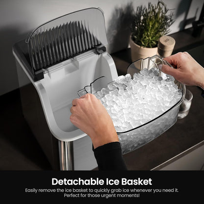 KISMILE Nugget Ice Maker Portable Countertop Machine - 35lbs/Day