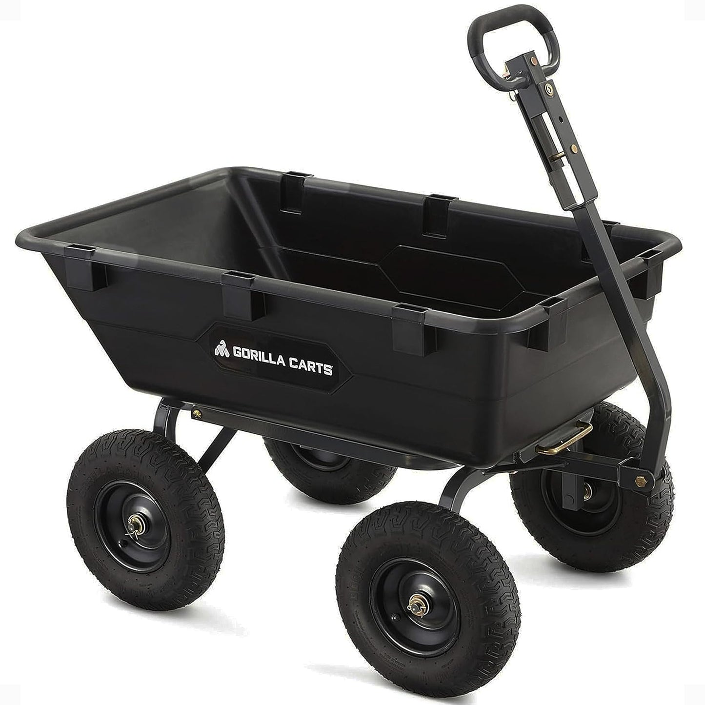 GORILLA CARTS Heavy-Duty Poly Yard Dump Cart - 1200 lb Capacity