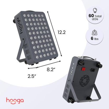 HOOGA Red Light Therapy Panel – 660nm & 850nm LED Lamp