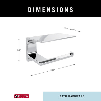 Pivotal Toilet Paper Holder With Shelf, Polished Nickel, Bathroom Accessories, 79956-PN