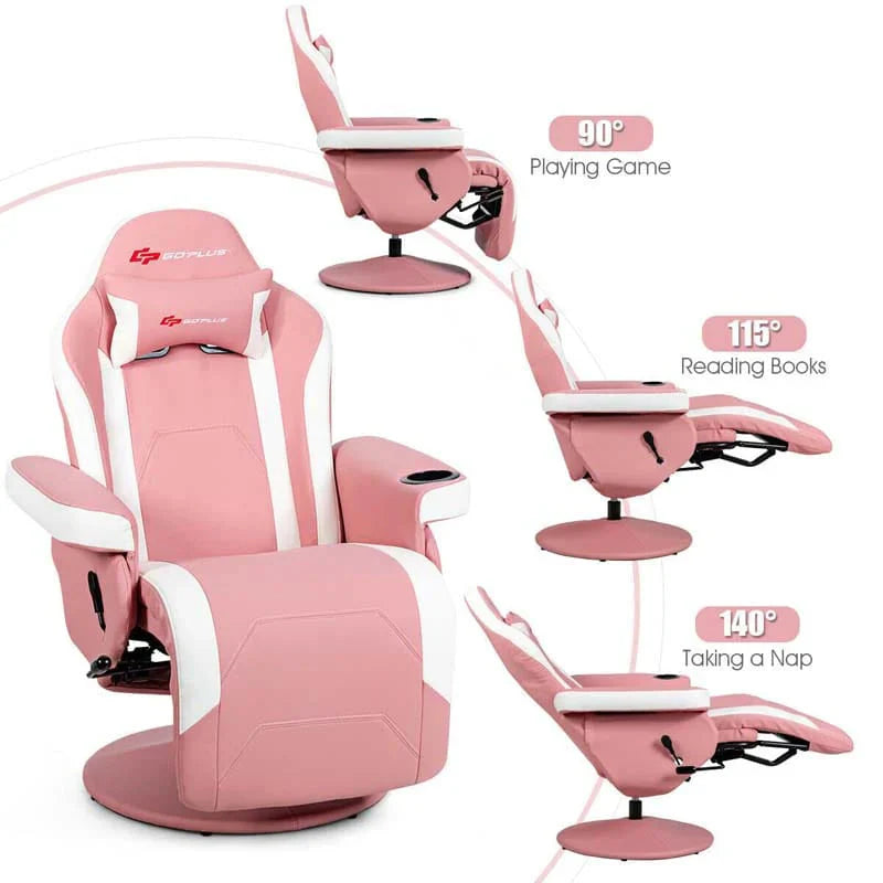 Pu Leather Massage Gaming Chair Ergonomic High Back Racing Style Gaming Recliner With Adjustable Backrest Amp Footrest Cup Holder Side Pouch - Comfortable And Ergonomic Design