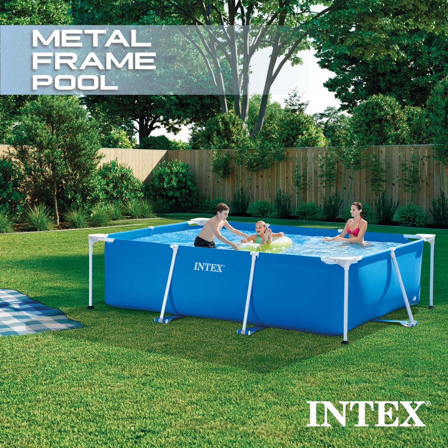 INTEX Rectangular Above Ground Pool with Steel Frame