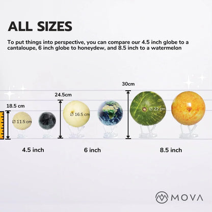 MOVA 4.5" Self-Rotating Globe Earth with Clouds, Light Powered