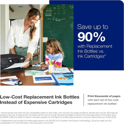 Epson EcoTank ET 4800 Wireless All in One Inkjet Printer, White – Cartridge Free, Scanner, Copier, Fax, ADF, Ethernet, Home Office