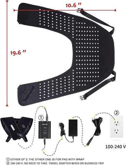 Red Light Therapy for Neck and Shoulder Pain Relief 850nm Near Infrared Therapy Set Wearable Wrap Devices for Upper Back Neck Shoulders Body Muscle Relax Home Use Treatment Pad FDA Cleared