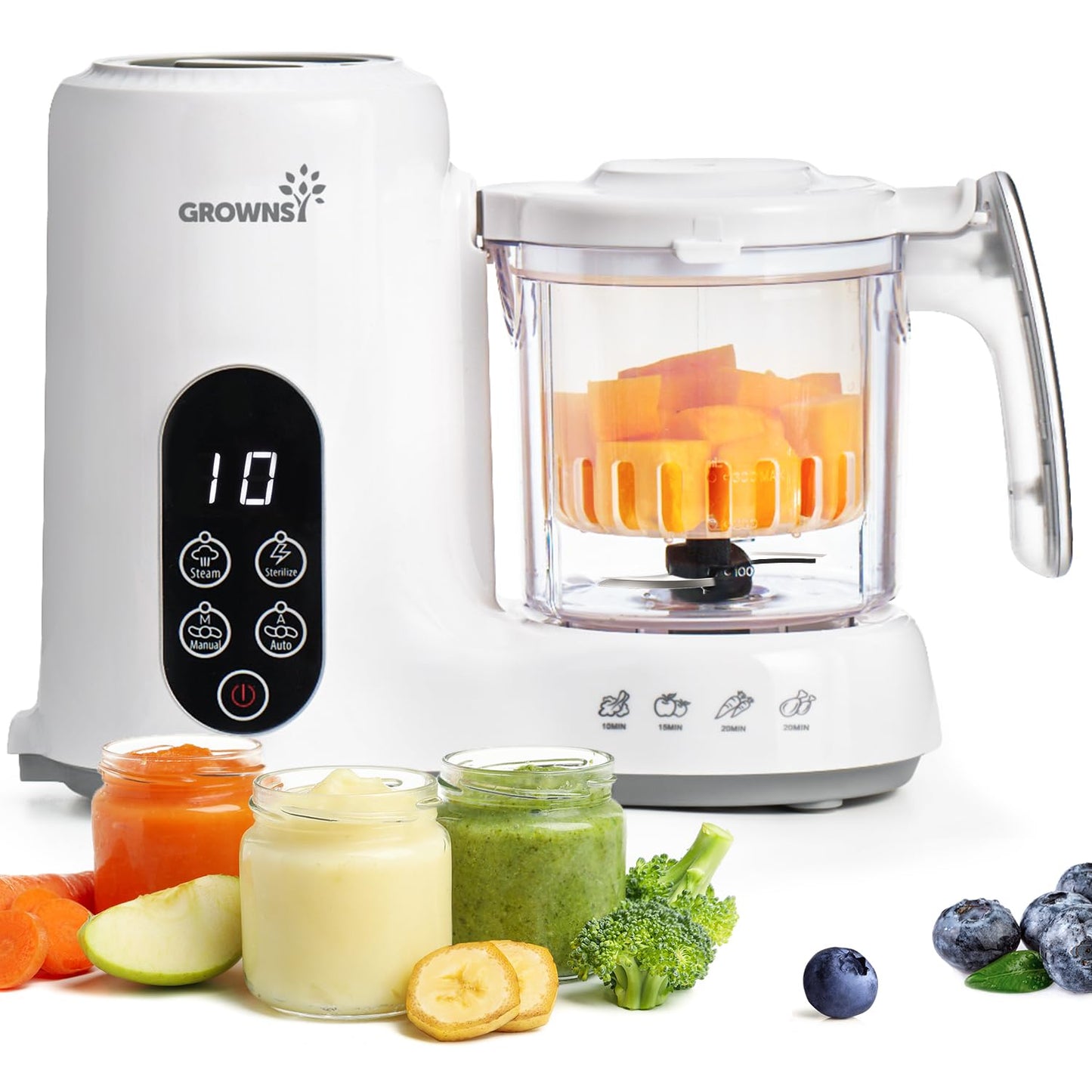 GROWNSY Baby Food Maker - One Step Steamer & Grinder