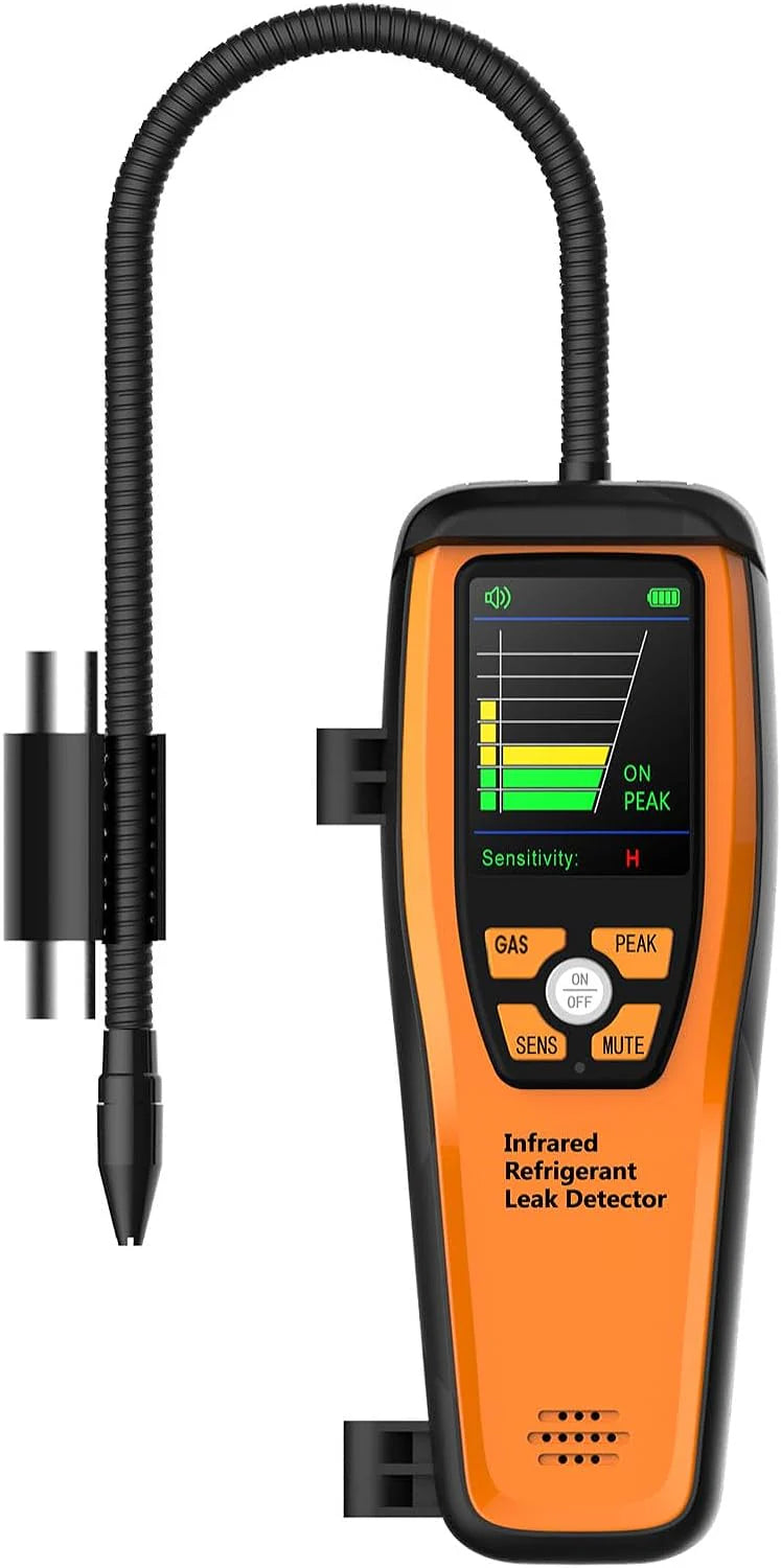 Refrigerant Leak Detector 10 Yrs Infrared Sensor Life Halogen Freon Sniffer, Air Conditioning Detection, Automotive Gas Finder, R22 R410A R134A R1234YF CFCs HCFCs HFCs, ILD-300