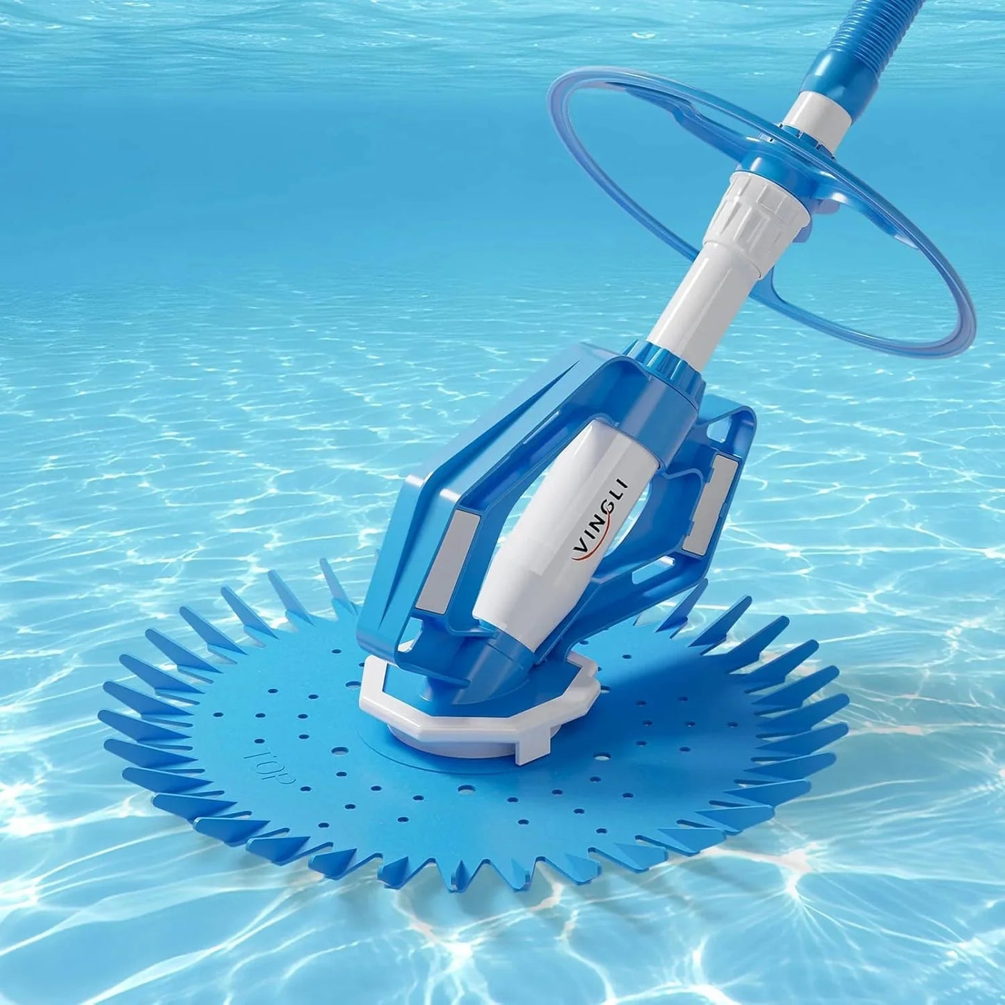 VINGLI Pool Vacuum Cleaner Automatic Sweeper Swimming Pool Creepy Crawler Vacuum with 33FT Hoses (Navy Blue&White)