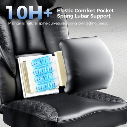 GTPLAYER Big and Tall Gaming Chair 400lbs with Ergonomic Support