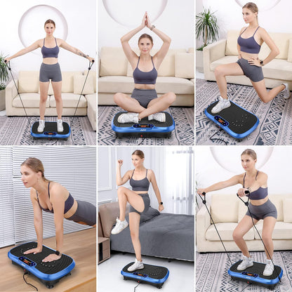 Vibration Plate Fitness Platform Exercise Machine Vibrating Lymphatic Drainage Shaking Full Body Shaker Workout Vibrate Stand Shake Board Sport Gym for Weight Loss Fat Burner for Women Men
