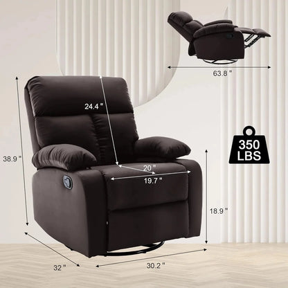 Small Swivel Rocker Recliner Chair for Compact Spaces