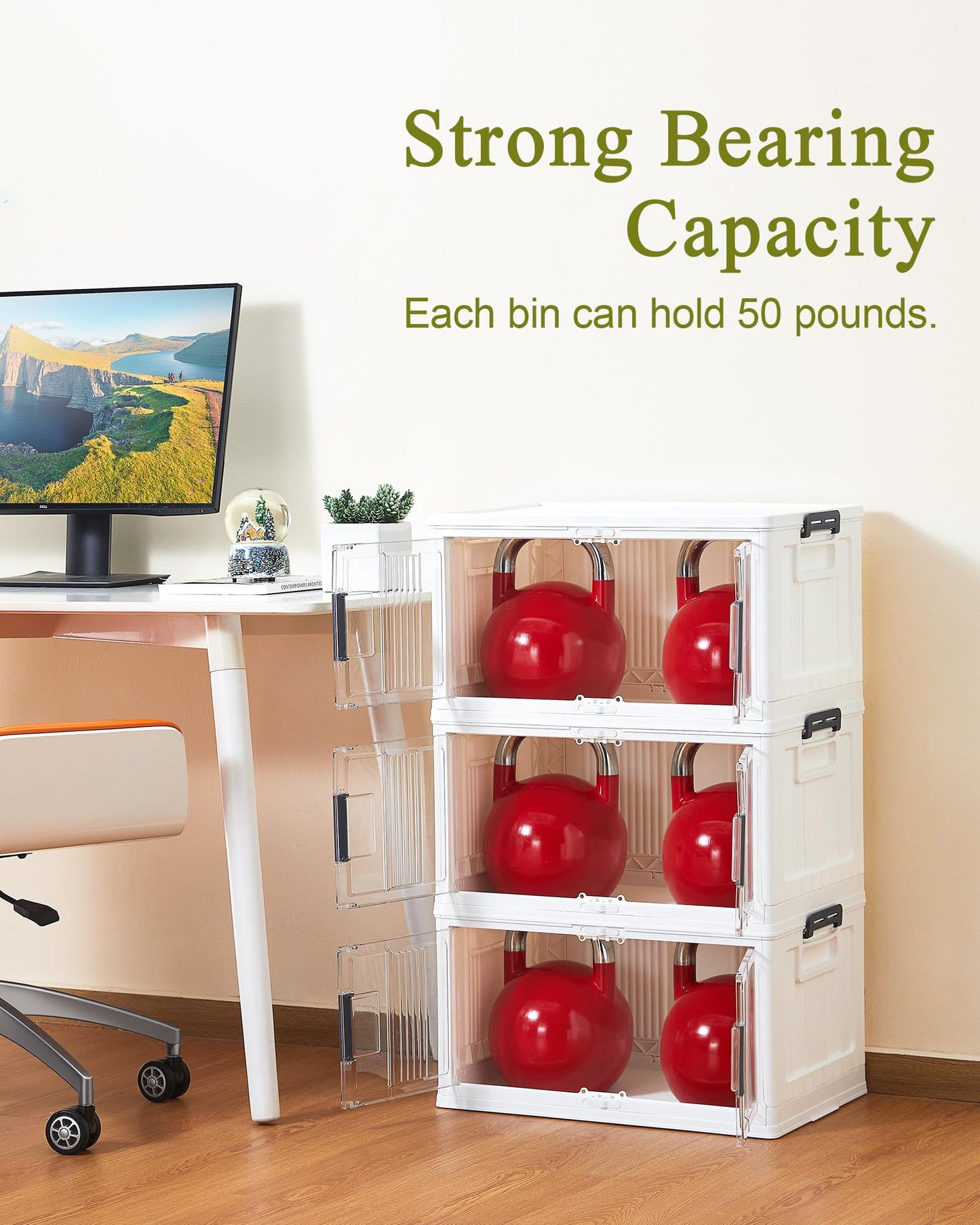 OLARHIKE 144QT Lockable Storage Bins - Collapsible Organizer Set