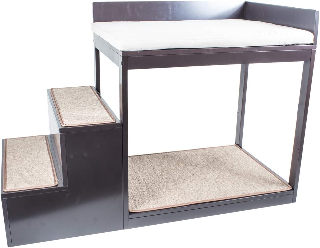 Penn-Plax Buddy Bunk Multi-Level Bed | Pet Stairs for High Beds and Couches | 3 Step System for Small Sized Dogs and Cats | Practical and Accommodating for Modern Homes (DOGF60)