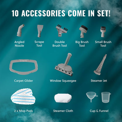 PURSTEAM WORLD'S BEST STEAMERS PurSteam 10-in-1 Steam Mop for Tile & Hardwood Floors