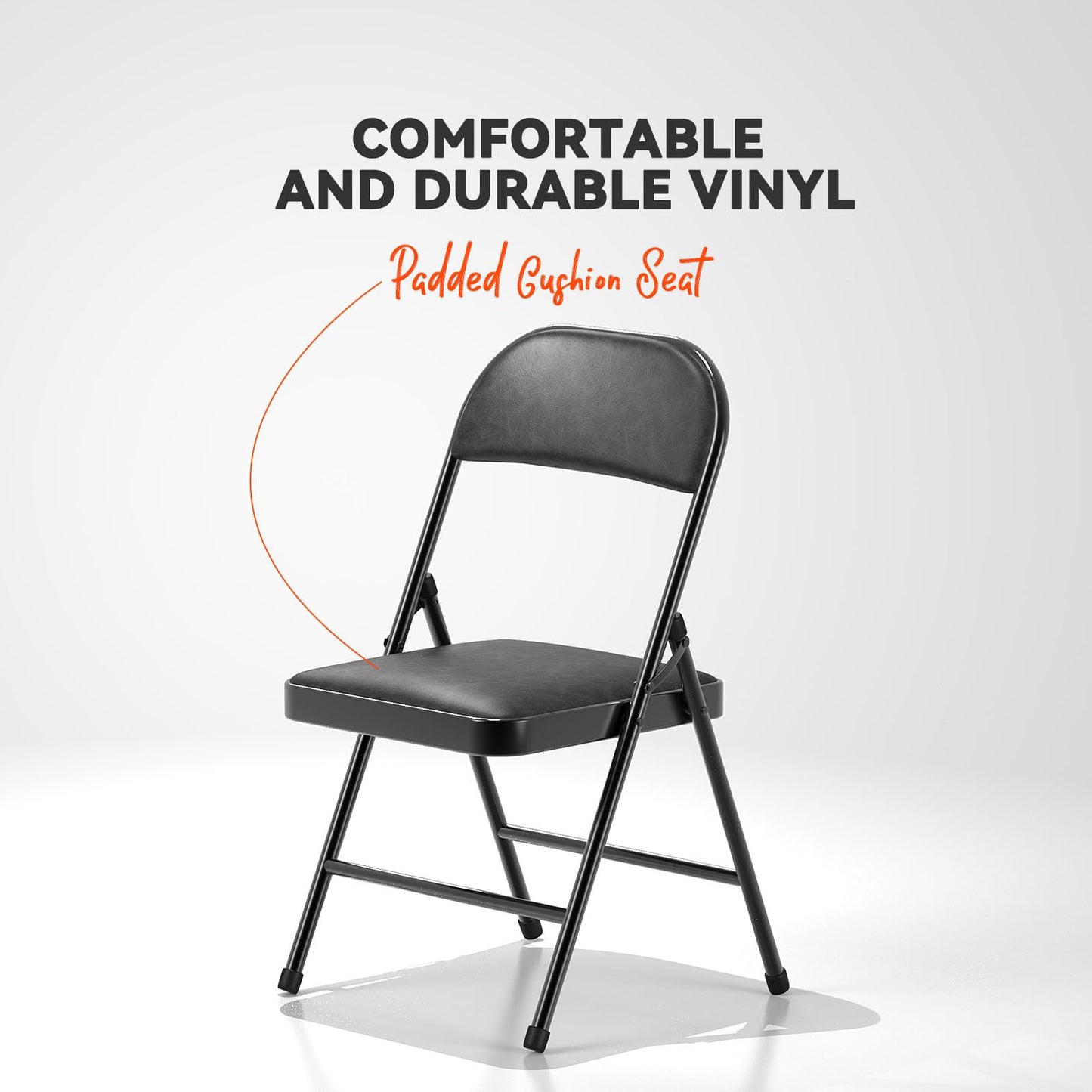 NAZHURA 4 Pack Folding Chairs with Padded Cushion