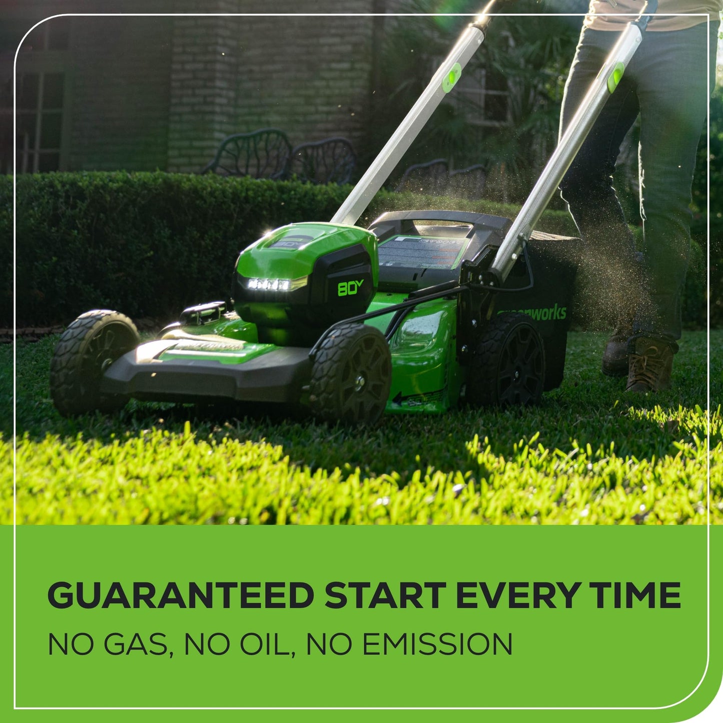 GREENWORKS 80V Self-Propelled Cordless Lawn Mower with Battery