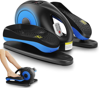 Under Desk Elliptical, Electric Ellipse Leg Exerciser While Sitting for Seniors Adults, Quiet Portable Motorized Seated Foot Pedal Exerciser with Remote Control for Home Office Use