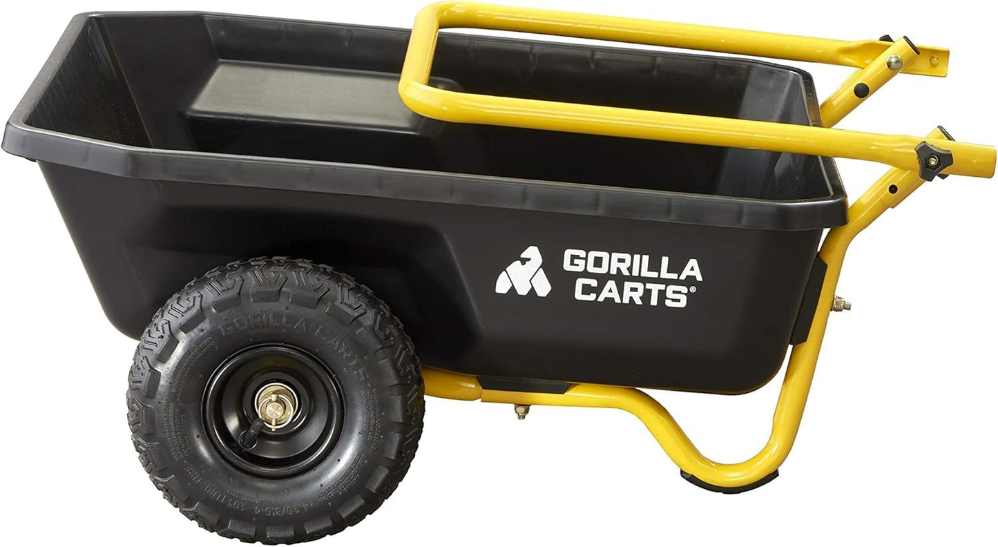 GORILLA CARTS GCR-4 Poly Dump Cart - 2-Wheel Garden Wagon
