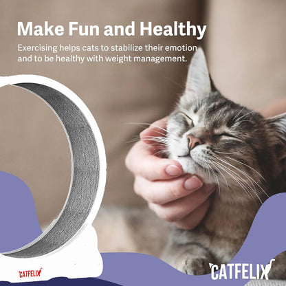 Cat Felix,Cat Wheel, Cat Exercise Wheel for Indoor, Easy Assembled Cat Treadmill for Fitness and Healthy, Cats Loss Weight Device (Pink) (White)