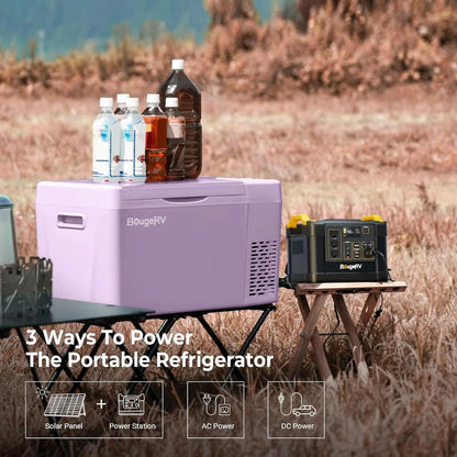 BougeRV 12 Volt Refrigerator 12V Car Fridge 23 Quart Portable Freezer Compressor Cooler 12/24V DC 110~240 Volt AC for Truck Van RV Camper SUV Travel Camping Road Trips Tailgating -7℉~50℉