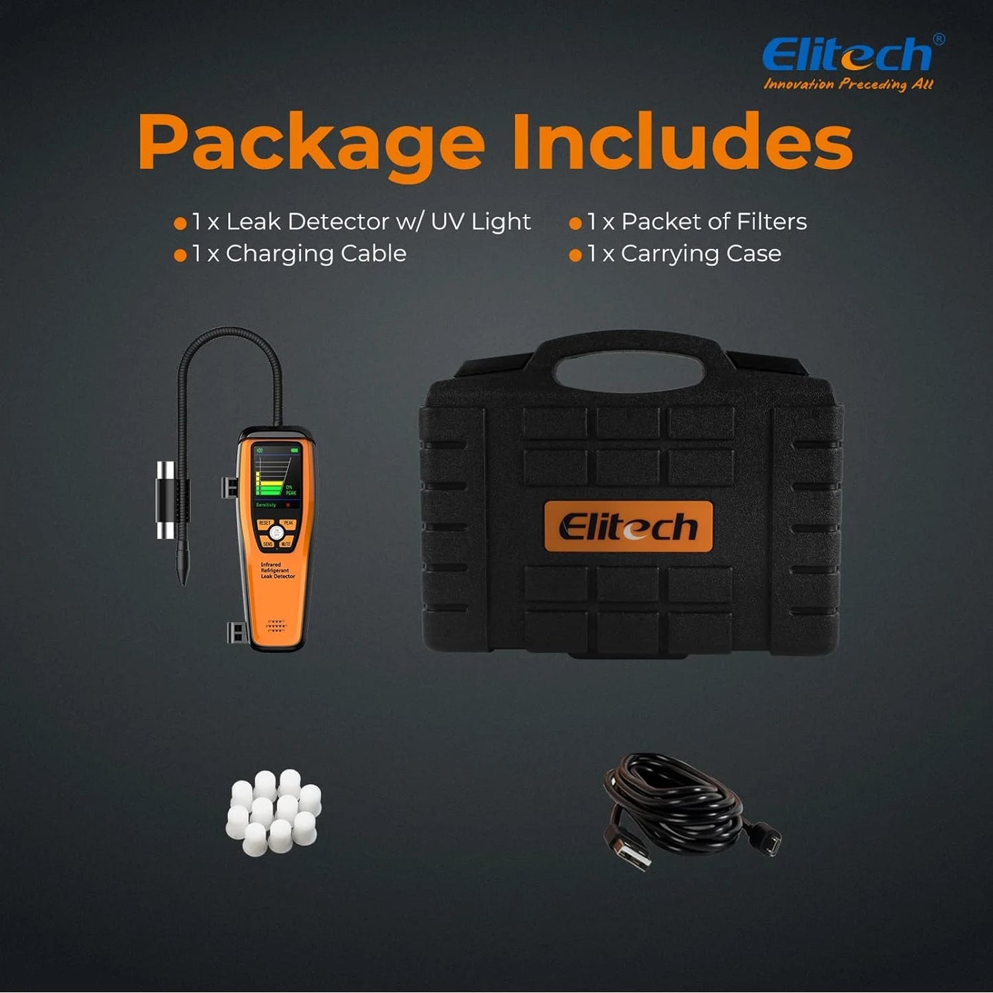Refrigerant Leak Detector 10 Yrs Infrared Sensor Life Halogen Freon Sniffer, Air Conditioning Detection, Automotive Gas Finder, R22 R410A R134A R1234YF CFCs HCFCs HFCs, ILD-300