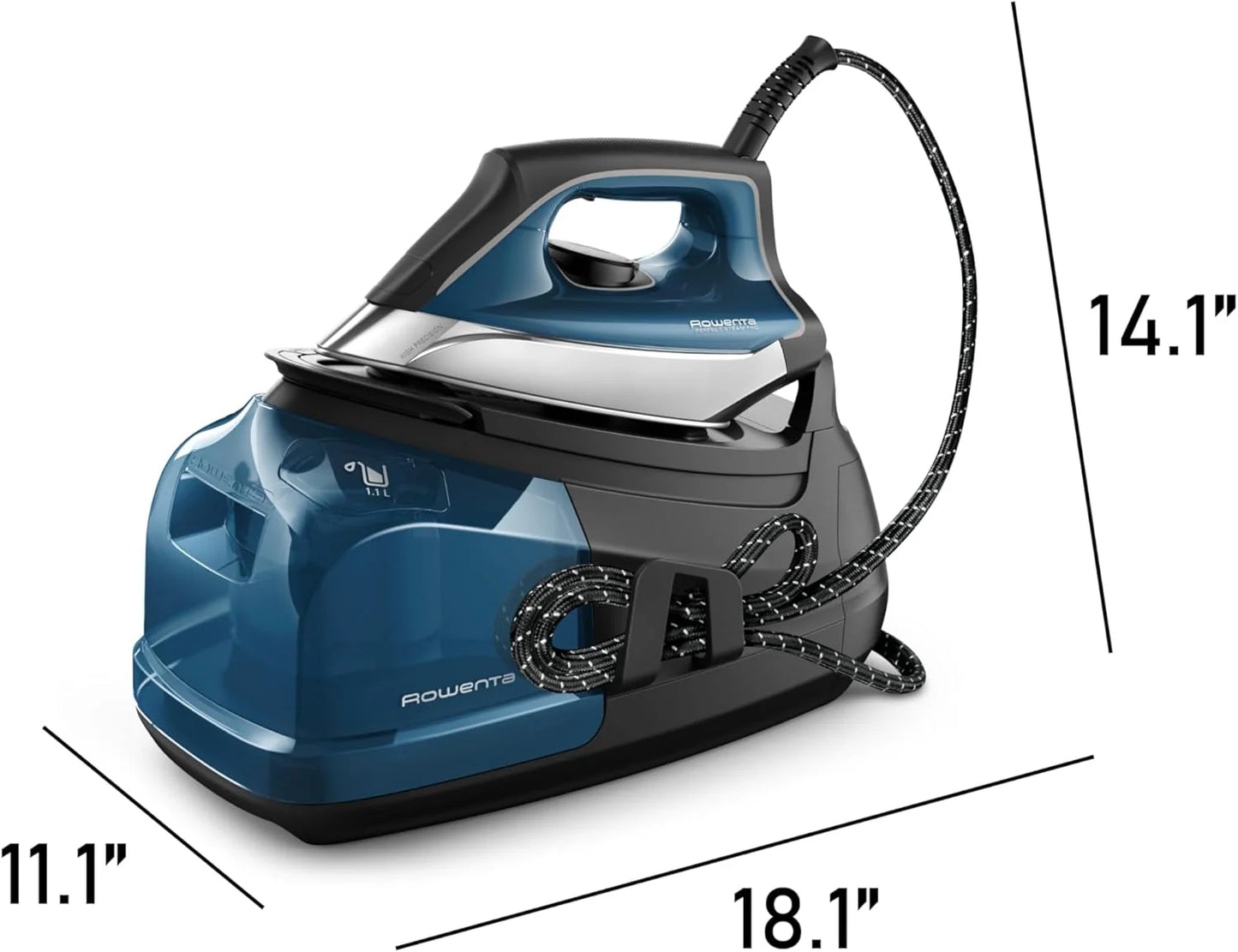 Rowenta DG8624 Steam Station Iron, 1800W, 1.1L Tank, Blue