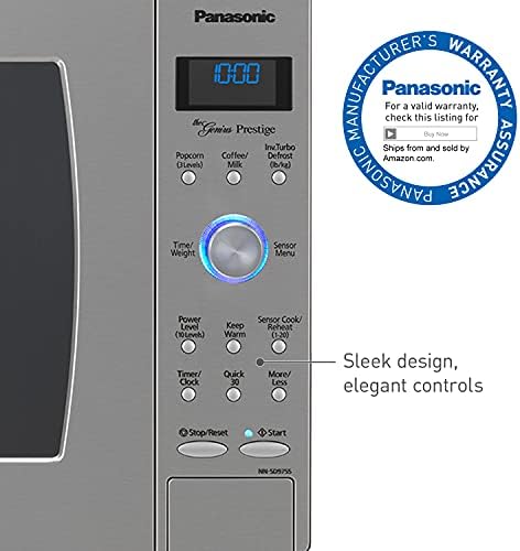 Panasonic Microwave Oven NN-SN966S Stainless Steel Countertop/Built-In with Inverter Technology and Genius Sensor, 2.2 Cubic Foot, 1250W