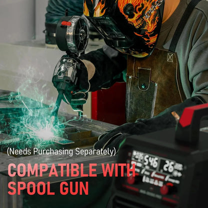 YESWELDER 135Amp MIG Welder,110V Flux Core Welder Flux Core MIG/Lift TIG/Stick 3-in-1 Large LED Digital Display Welding Machine IGBT Inverter Welder FLUX-135PRO