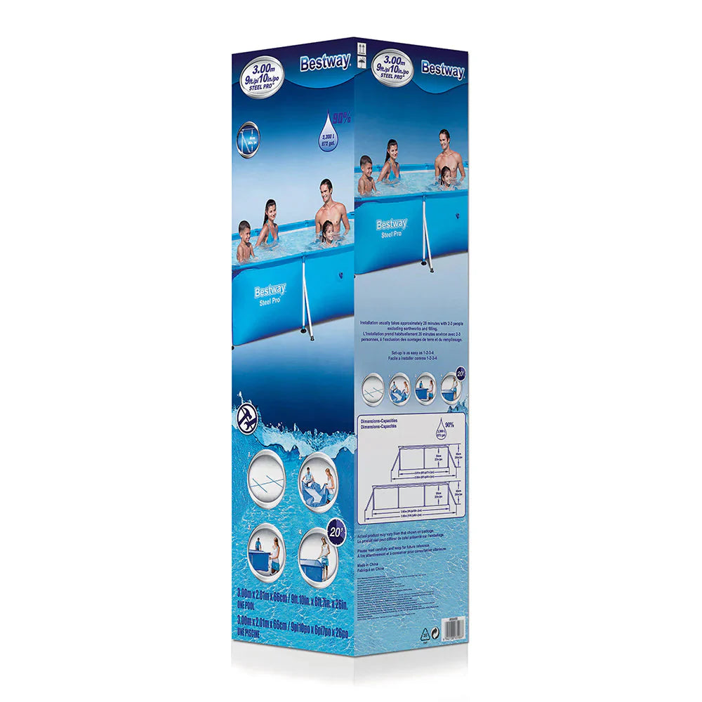 UV Resistant Steel Frame Swimming Pool 3300L - Bestway