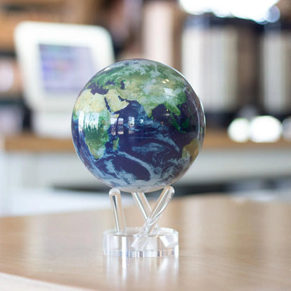 MOVA 4.5" Self-Rotating Globe Earth with Clouds, Light Powered
