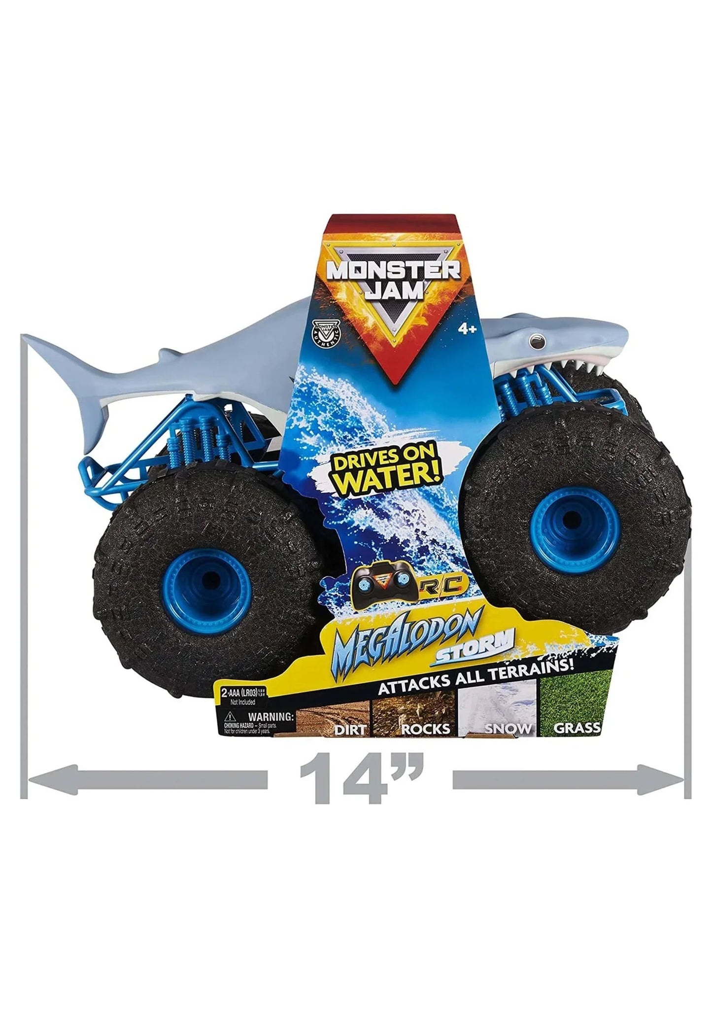 Monster Jam Official Megalodon Storm All Terrain Remote Control Monster Truck