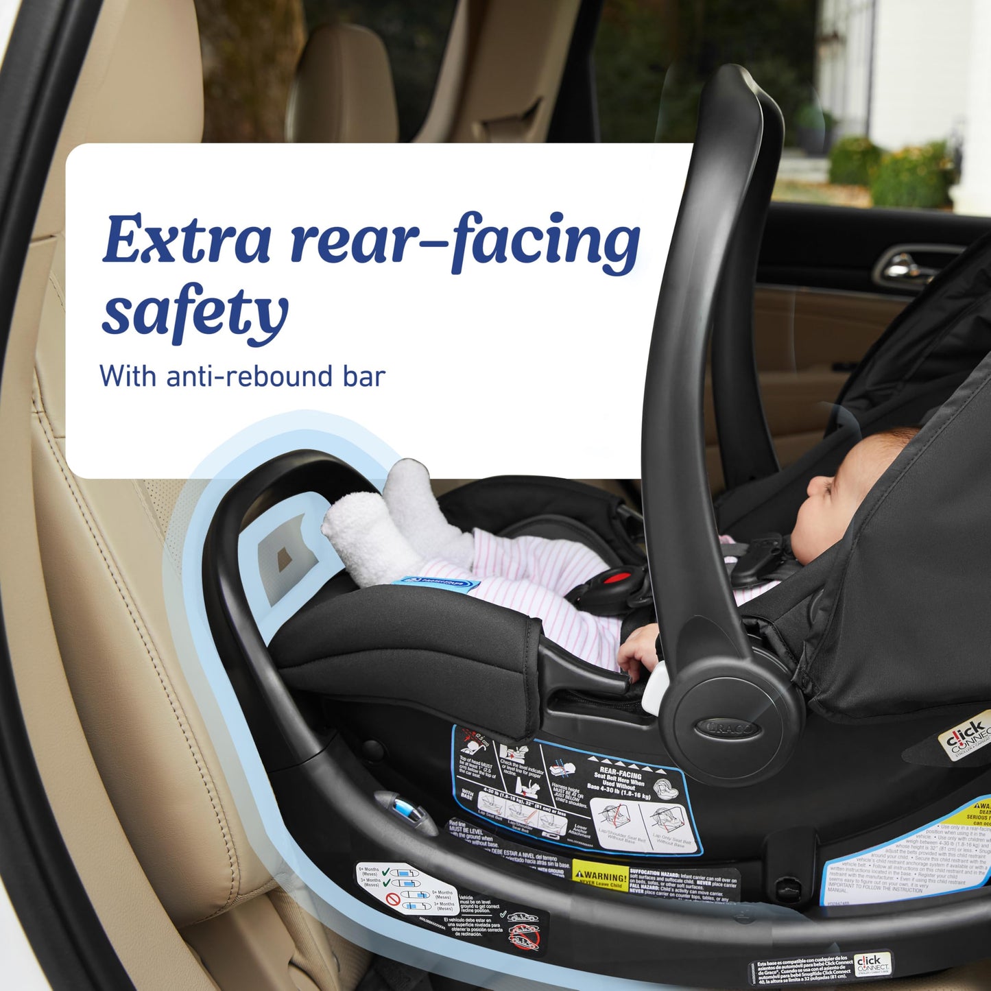 GRACO SnugRide SnugFit Infant Car Seat with Anti-Rebound Bar