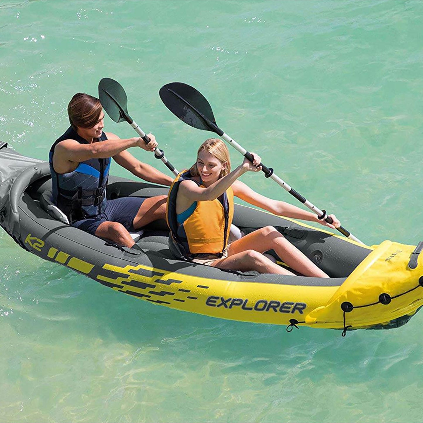 INTEX Explorer K2 Inflatable Kayak Set for 2 People