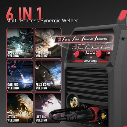 YESWELDER 135Amp MIG Welder,110V Flux Core Welder Flux Core MIG/Lift TIG/Stick 3-in-1 Large LED Digital Display Welding Machine IGBT Inverter Welder FLUX-135PRO