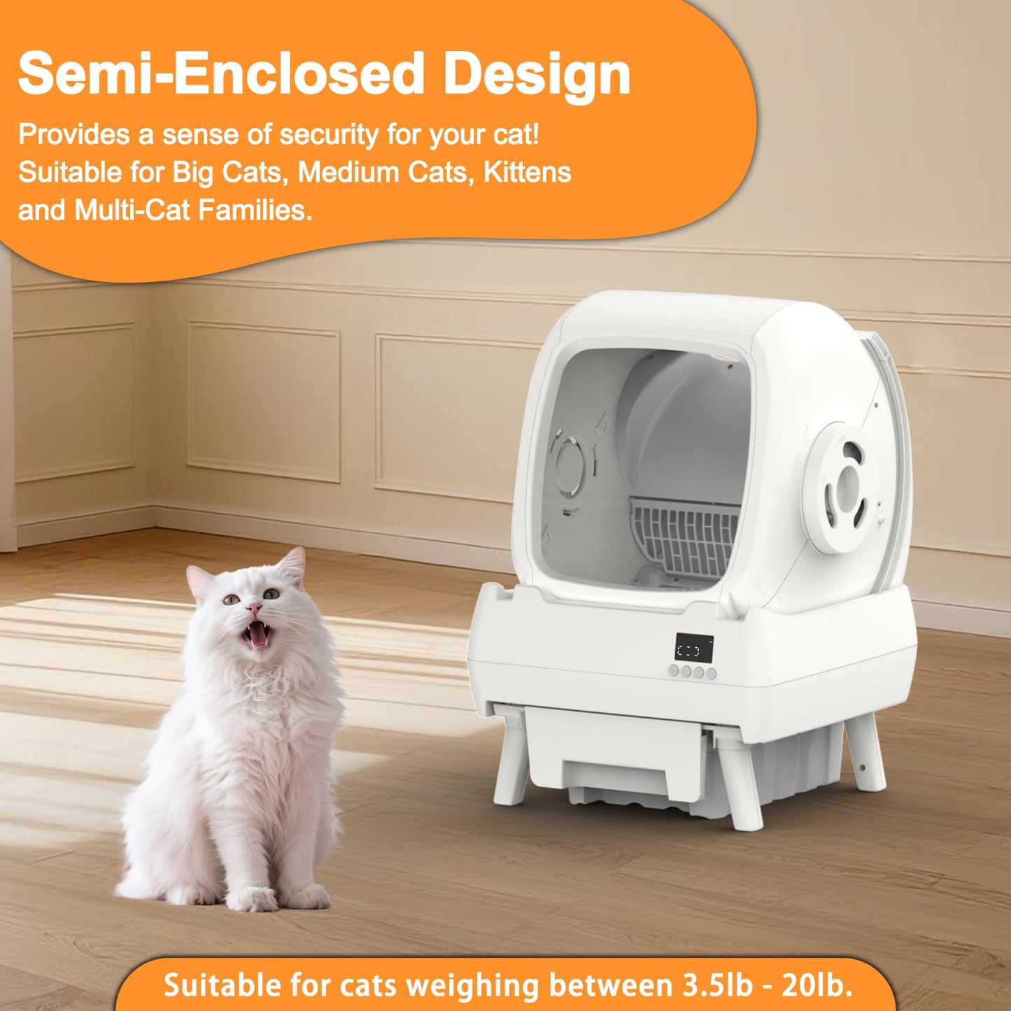FRCFRC Automatic Cat Litter Box - Self-Cleaning, App Control