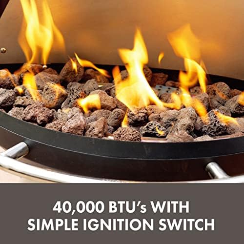 COH-600 Propane Fire Pit, Patio Heater with Tip-Over Safety Switch, 8 lbs. Lava Rocks Included, 31" x 31" x 48"