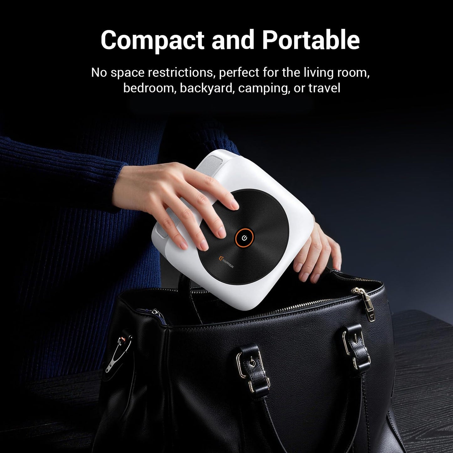 HAPPRUN 1500 ANSI Lumens Smart Outdoor Projector, 4K Resolution