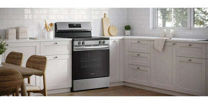 Frigidaire 30-in Glass Top 5 Burners 5.3-cu ft Steam Cleaning Freestanding Electric Range (EasyCare Stainless Steel)