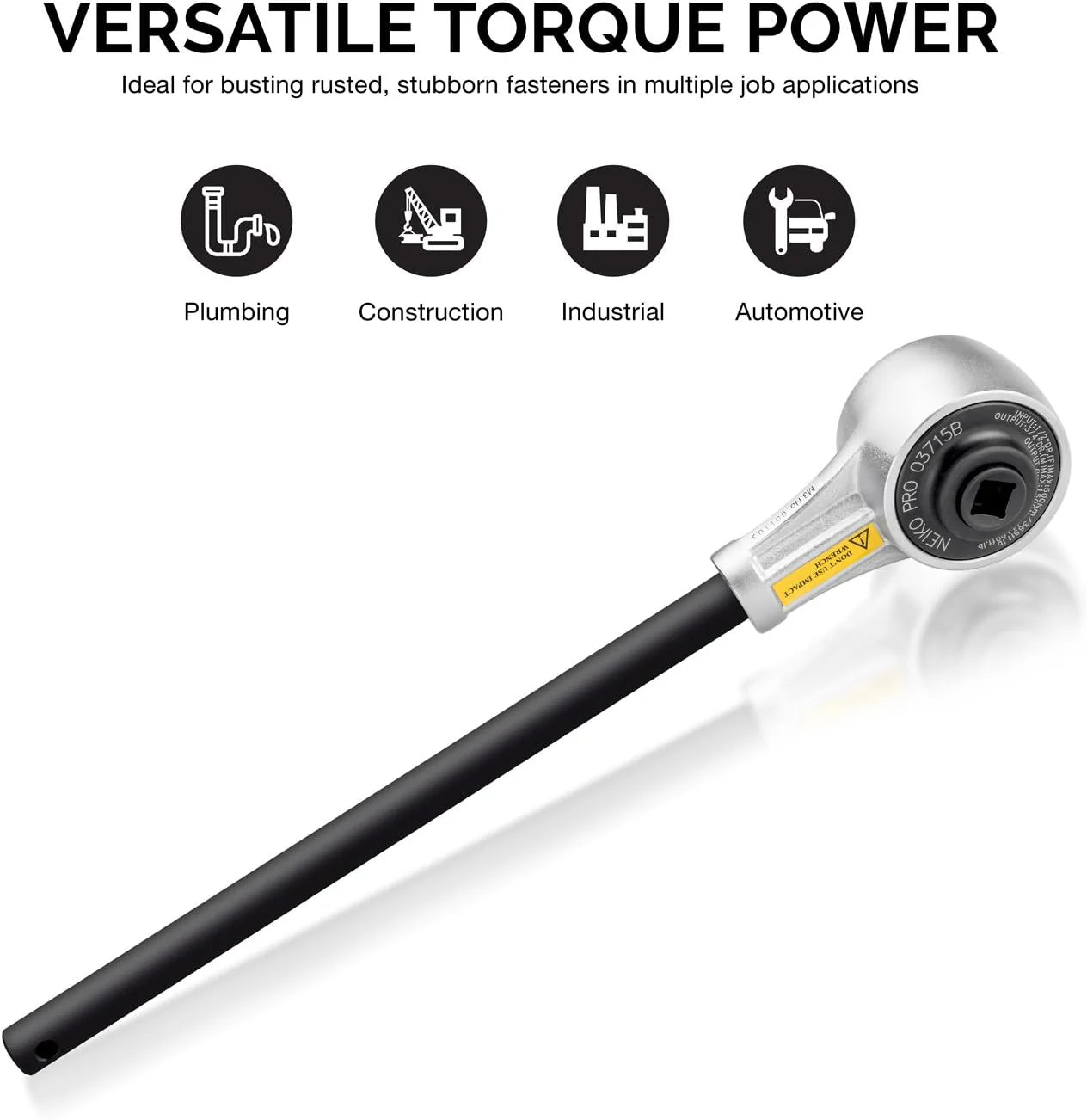 PRO 03715B 1/2" Drive Torque Wrench, 1100 Foot-Pound Heavy Duty Torque Multiplier Wrench, Cr-Mo and Chrome-Vanadium