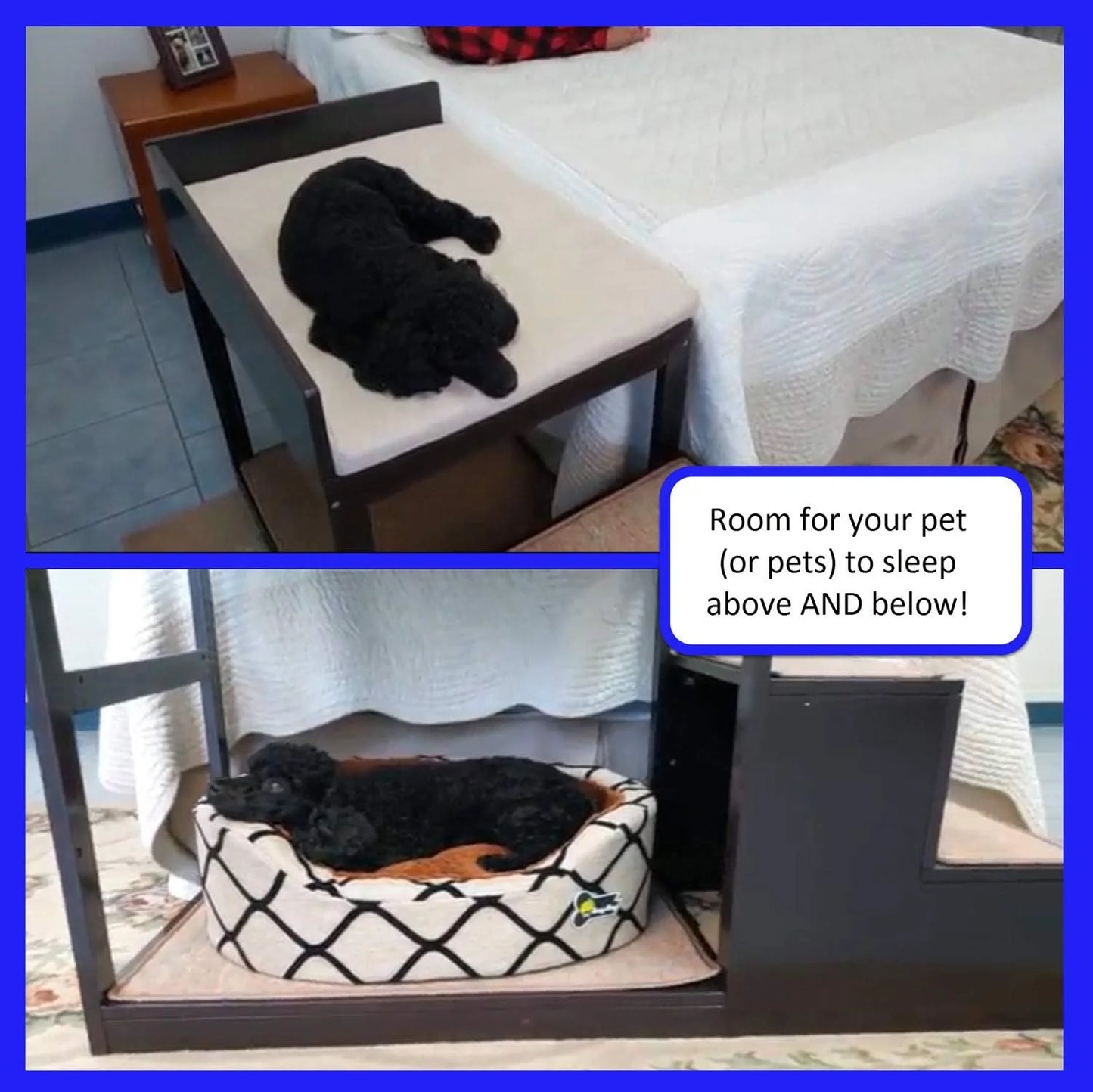 Penn-Plax Buddy Bunk Multi-Level Bed | Pet Stairs for High Beds and Couches | 3 Step System for Small Sized Dogs and Cats | Practical and Accommodating for Modern Homes (DOGF60)