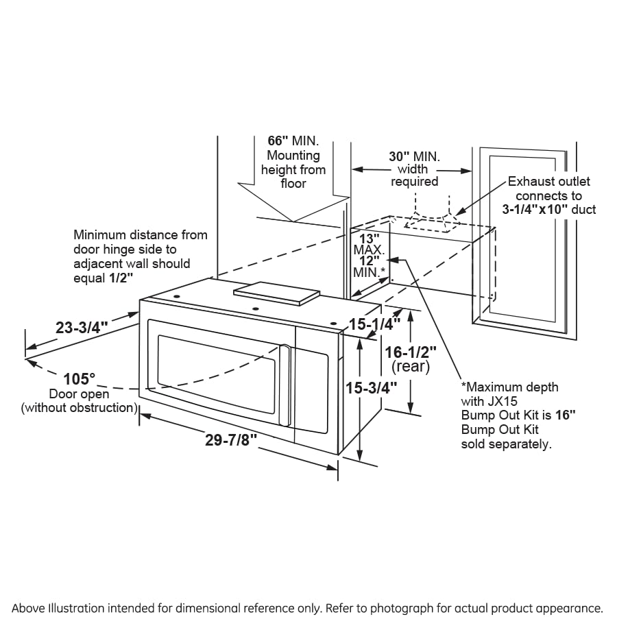 GE 30" Over-the-Range Microwave with 1000 Watts, 1.6 Cu Ft