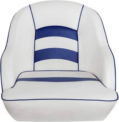 Bucket Pontoon Boat Seat (White/Blue)