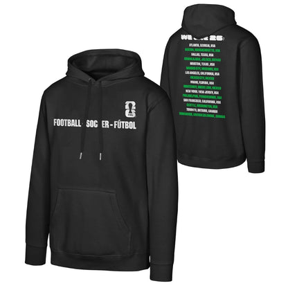 FIFA World Cup 2026™ Host Cities Futbol Black Hoodie - Unisex
