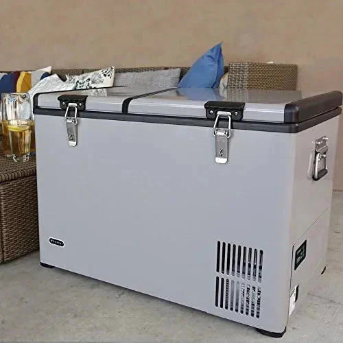 FM-65G 65 Quart Portable Refrigerator and Deep, AC 110V/ DC 12V, Real Chest Freezer for Car, Home, Camping, and RV with-8F to 50F Temperature Range, Gray, One Size