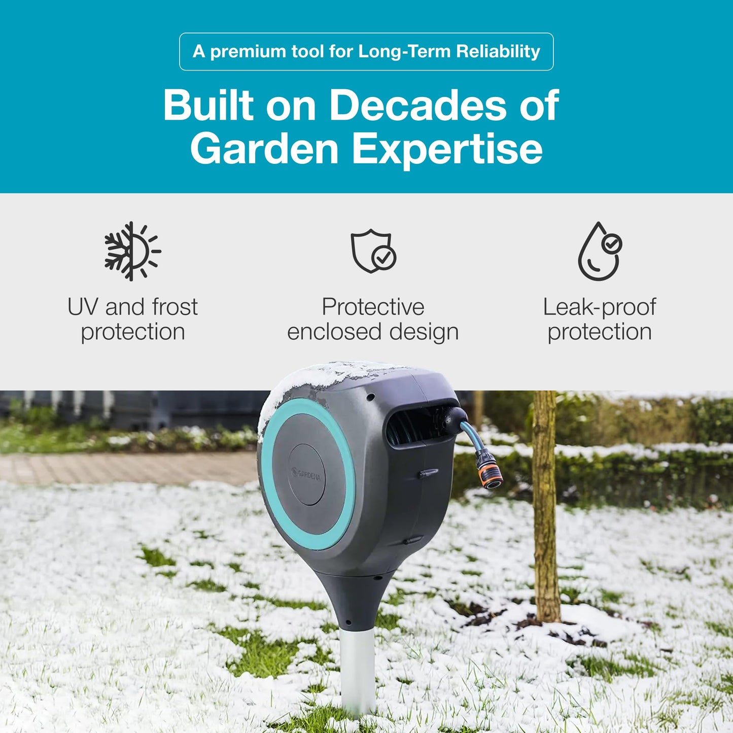 GARDENA 66' x 1/2" Automatic Retractable Garden Hose Reel