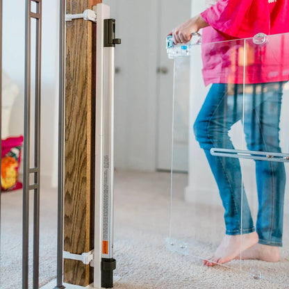 Crystal Designer Baby Safety Gate - Meets Tougher European Standards - Modern Design and Unparalleled Safety - Beauty & Safety Together at Last - Simple Installation | Hardware Mount